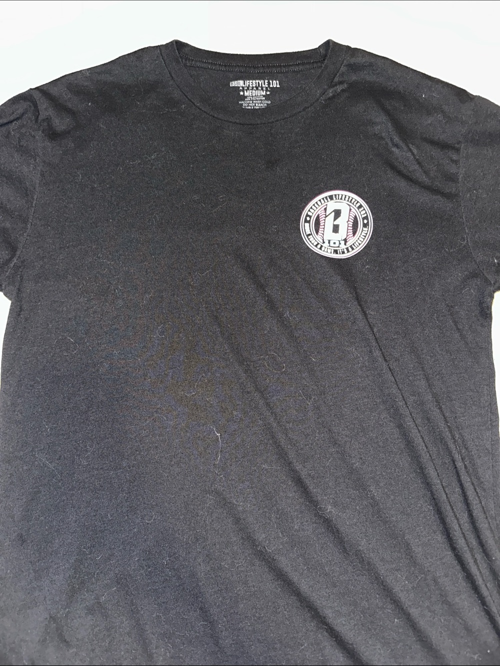 Lifestyle 101 Men's Black Crewneck T-Shirt with Chest Logo
